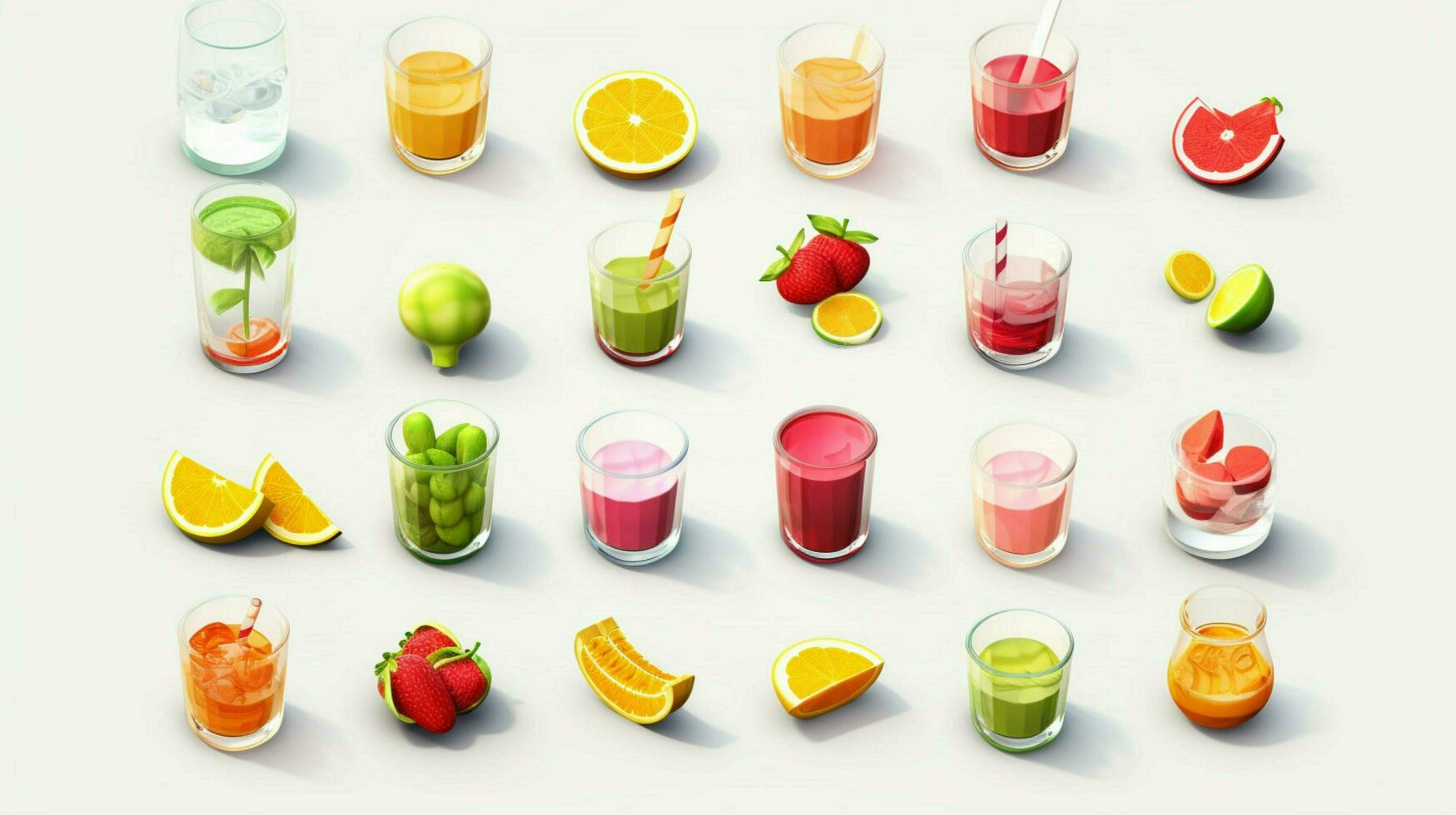 Colorful 3D Icon Sets of food and beverage indust photo
