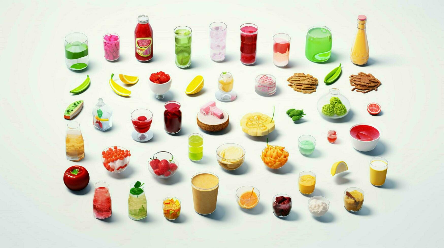 Colorful 3D Icon Sets of food and beverage indust photo