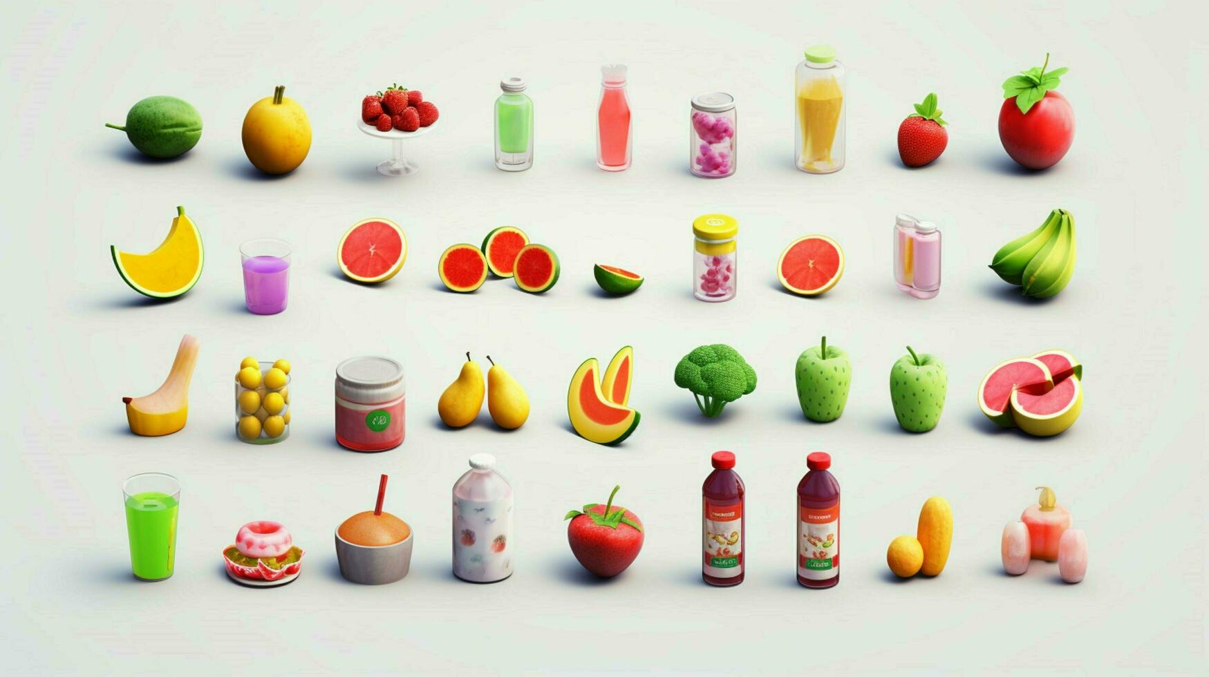 Colorful 3D Icon Sets of food and beverage indust photo