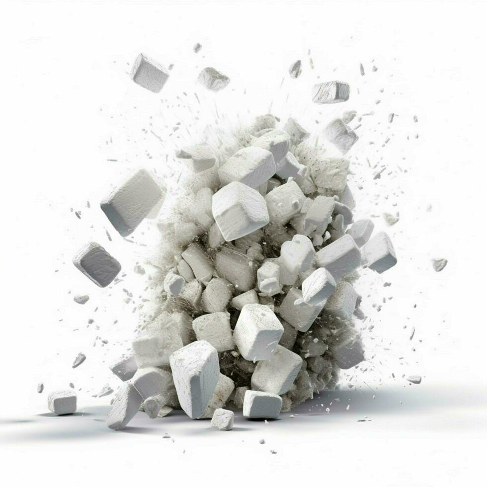 Crush with white background high quality ultra hd photo