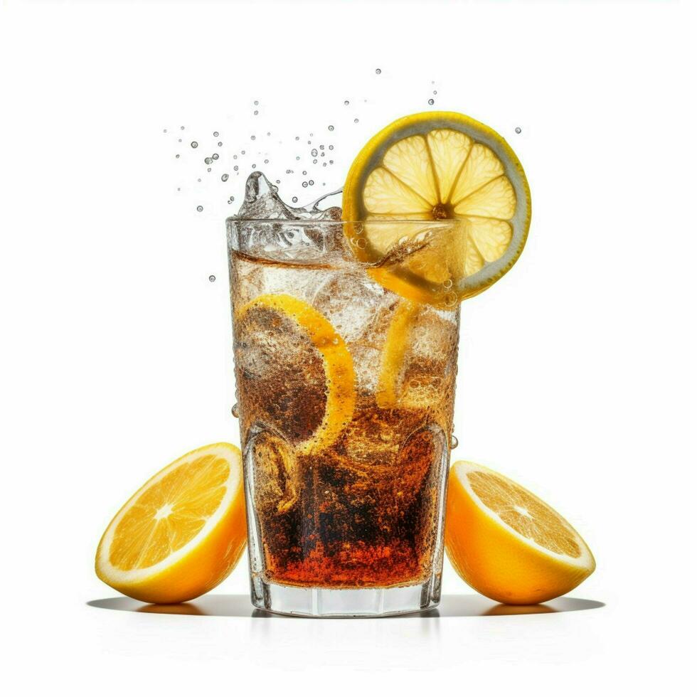 Diet Coke with Citrus Zest with white background photo