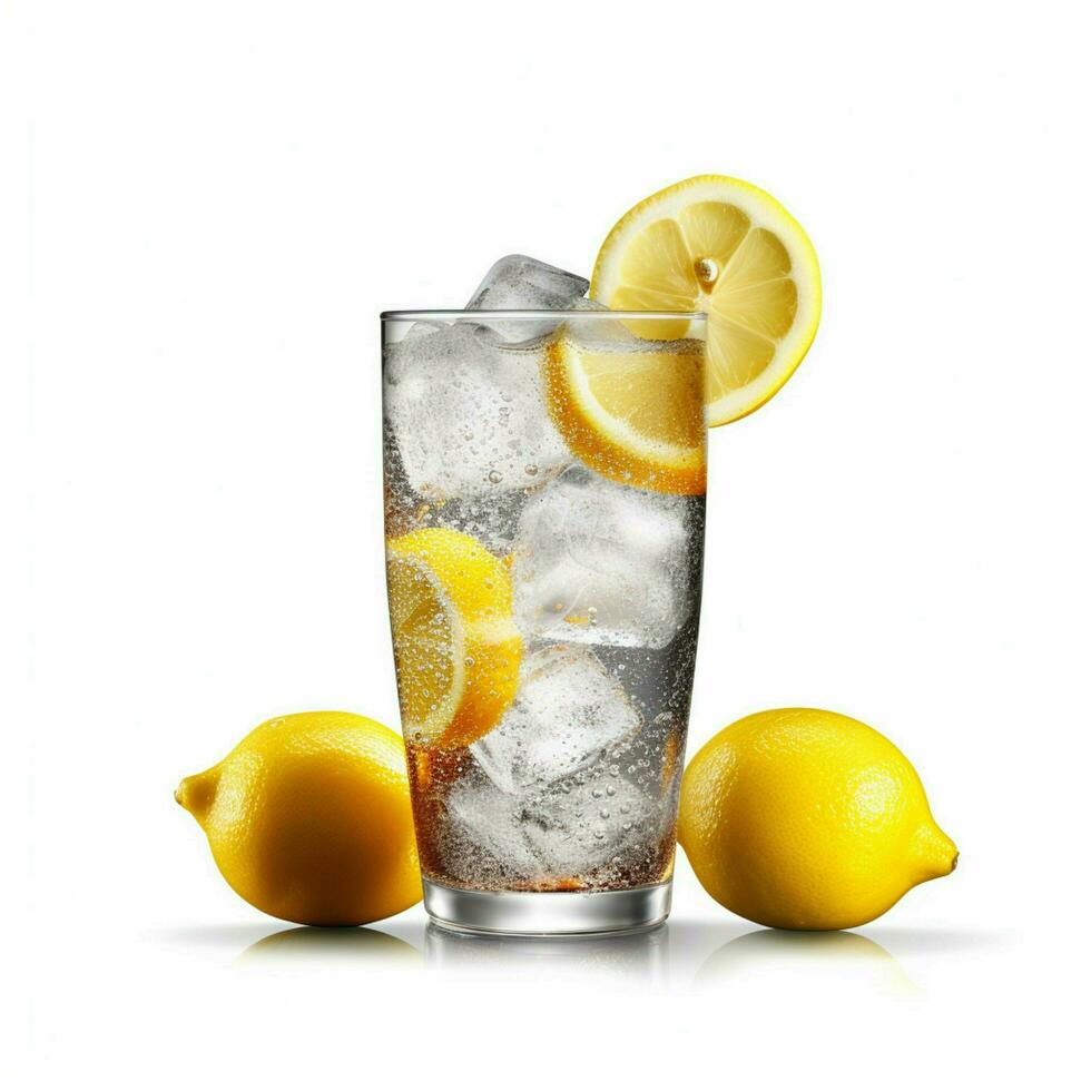 Diet Coke with Lemon with white background photo