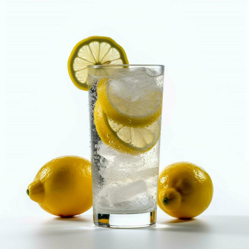 Diet Coke with Lemon with white background photo