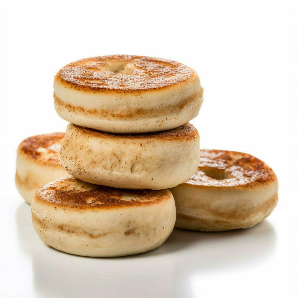 English muffins with white background high quality photo