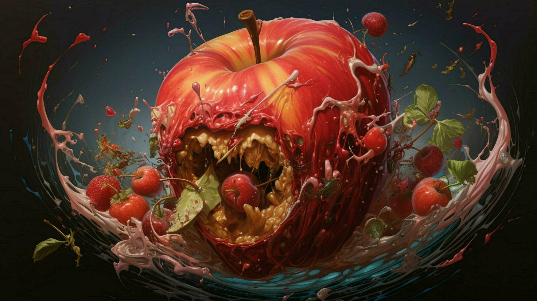 Exploded apple by Nychos high quality photo