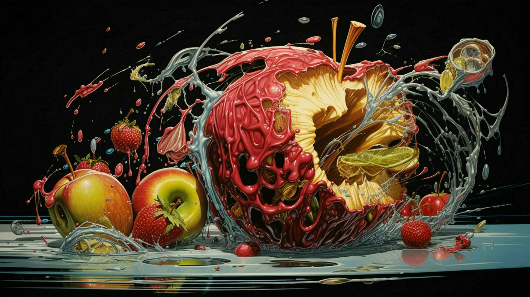 Exploded apple by Nychos high quality photo