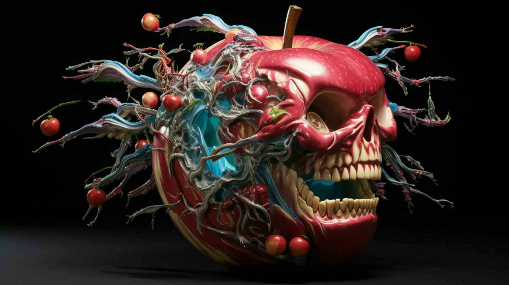 Exploded apple by Nychos high quality photo