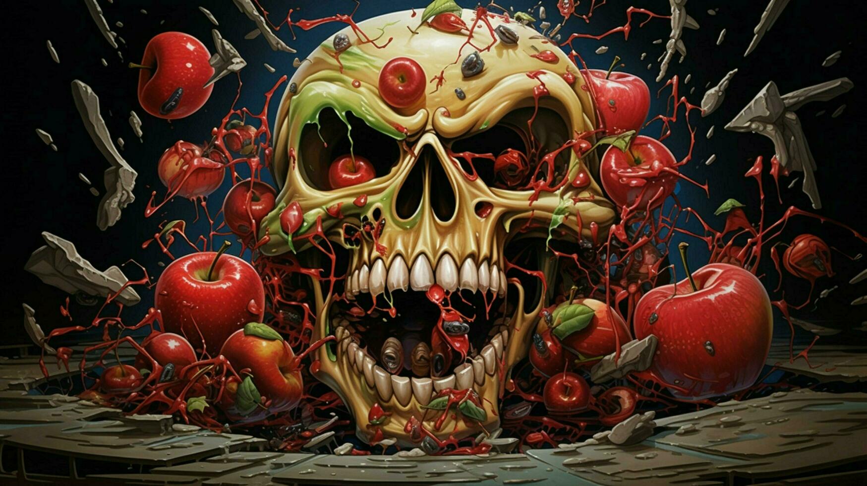 Exploded apple by Nychos high quality photo