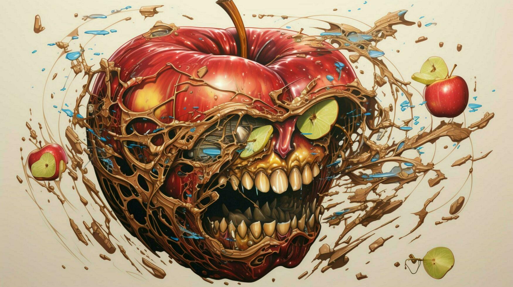 Exploded apple by Nychos high quality photo