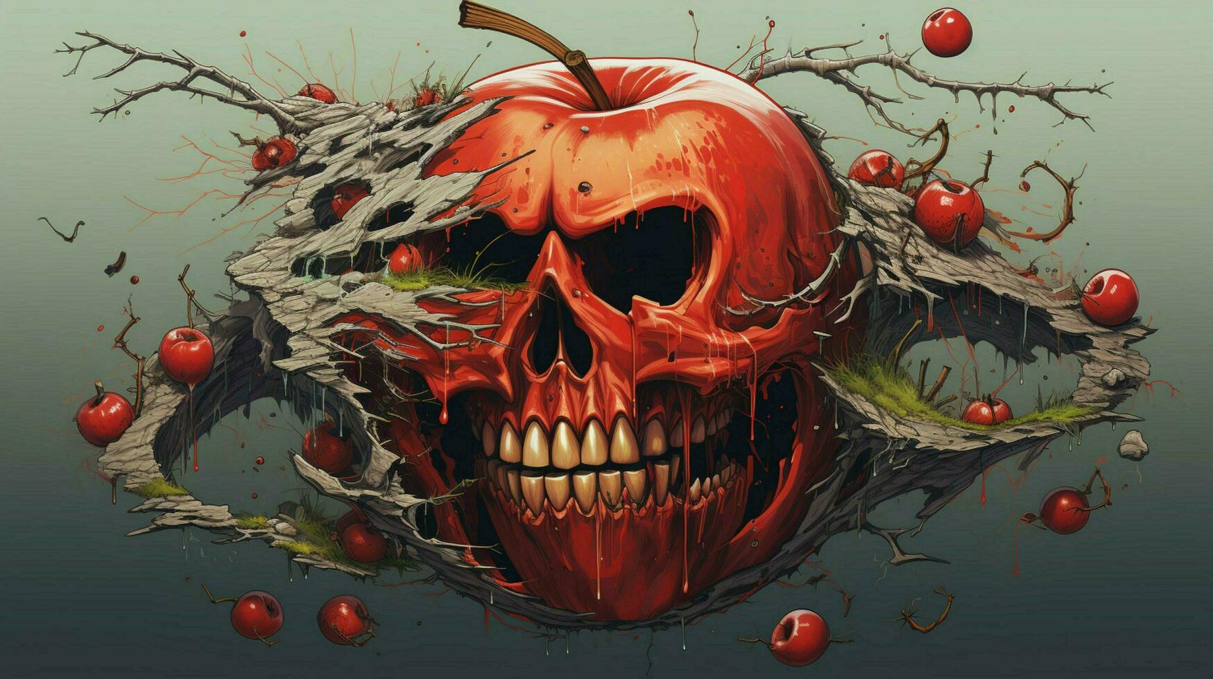 Exploded apple by Nychos high quality photo