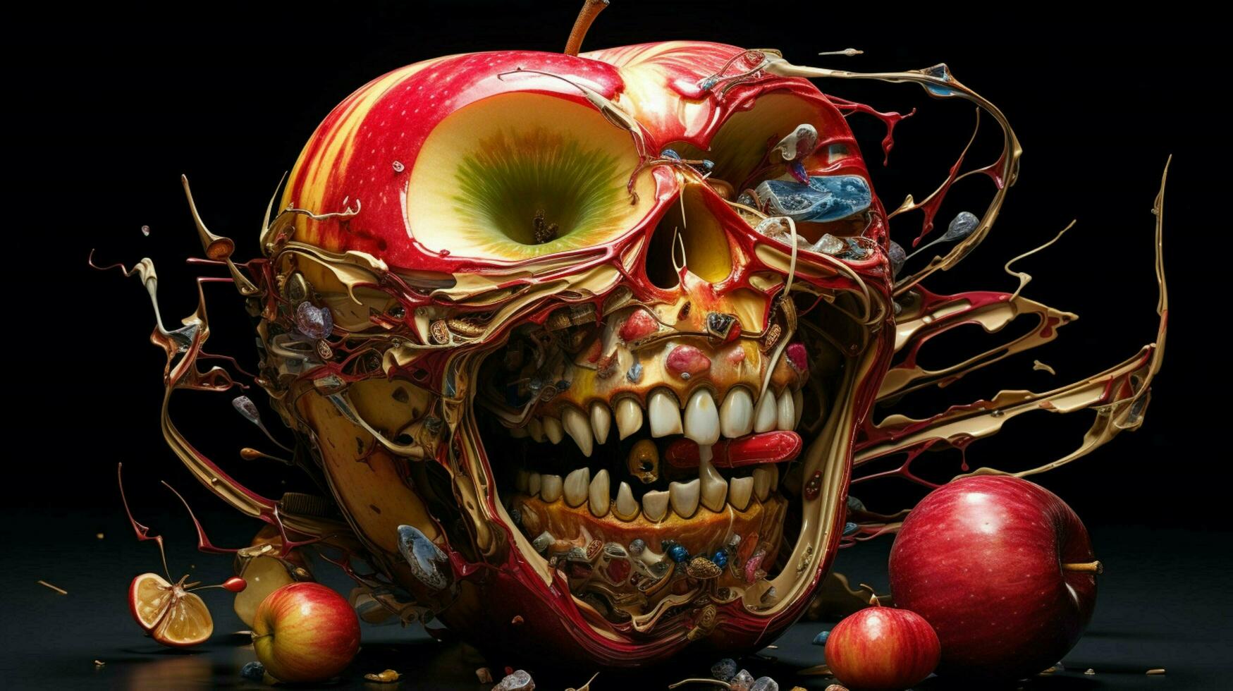 Exploded apple by Nychos high quality photo