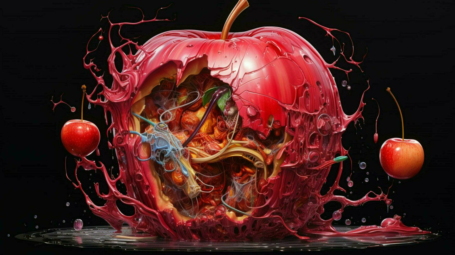 Exploded apple by Nychos high quality photo