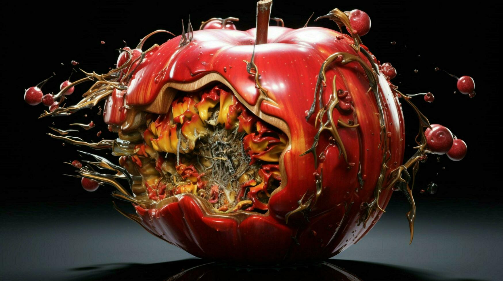 Exploded apple by Nychos high quality photo