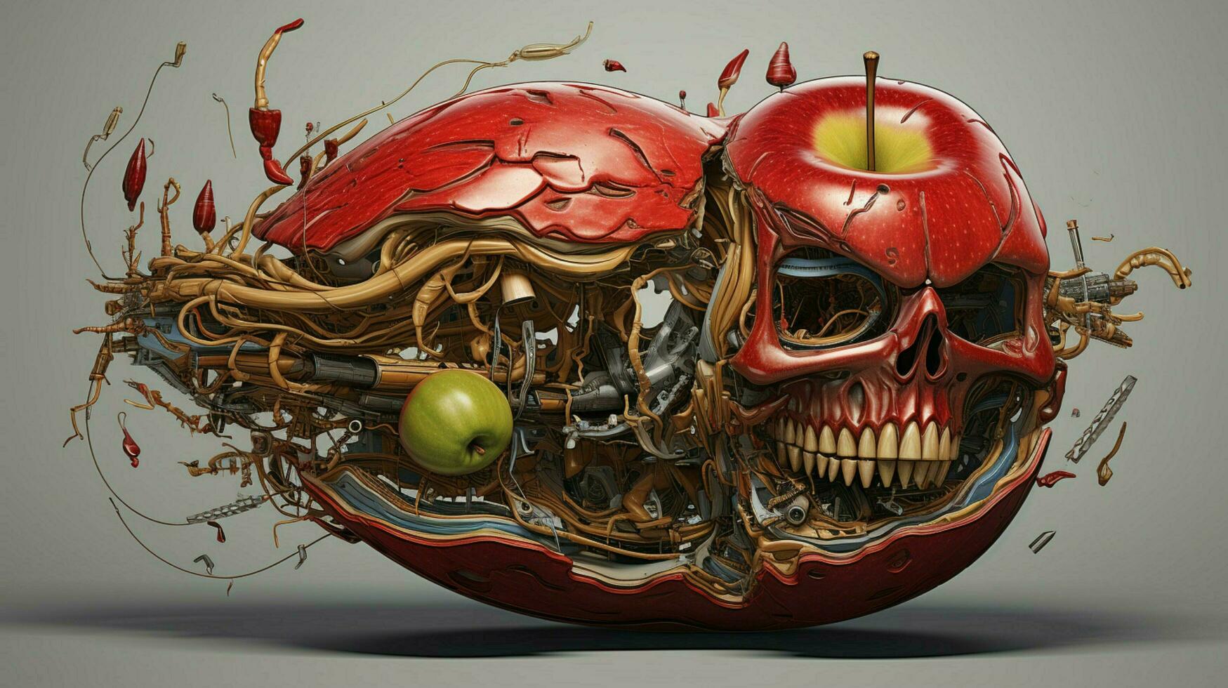 Exploded apple by Nychos high quality photo