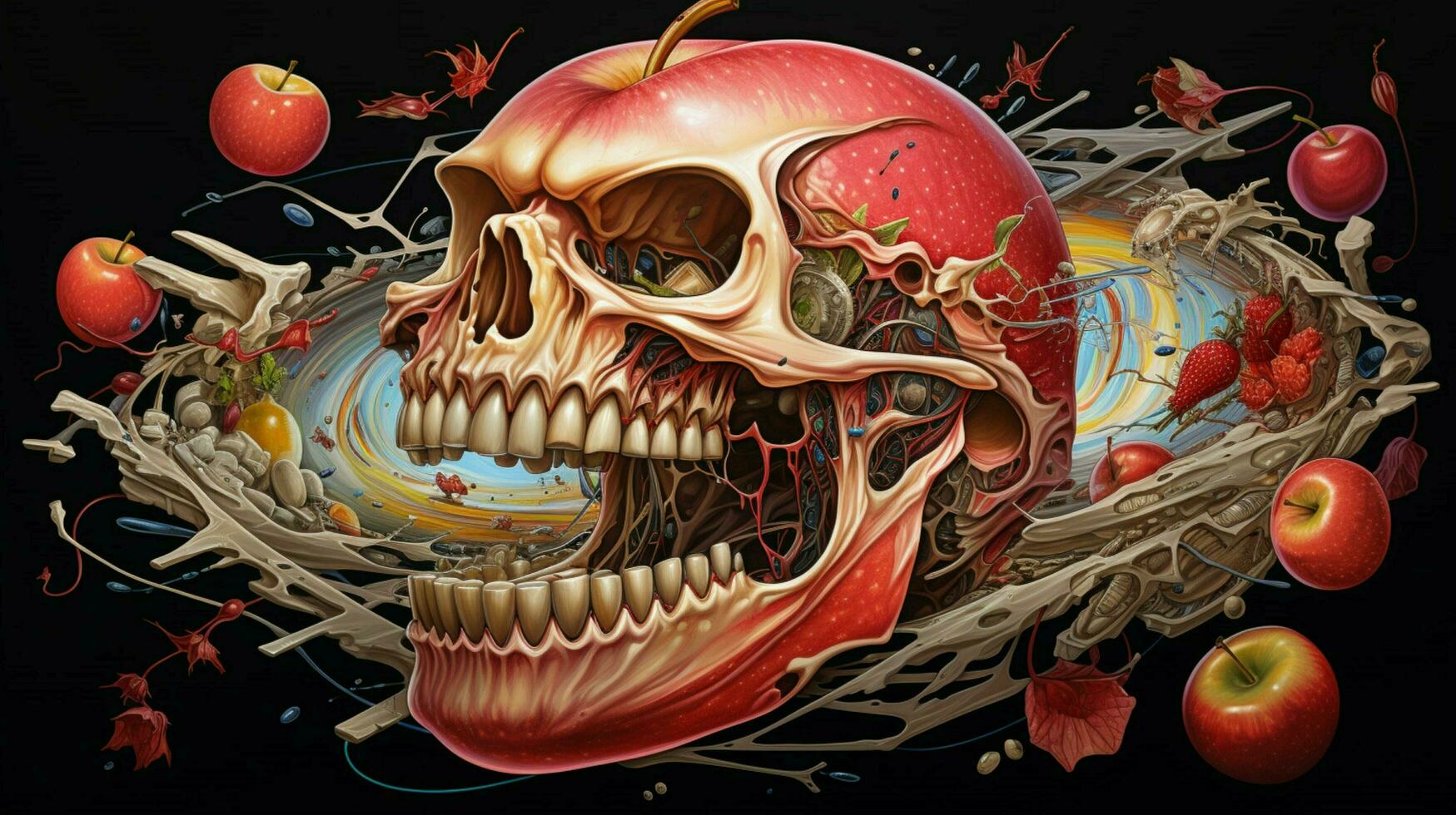 Exploded apple by Nychos high quality photo
