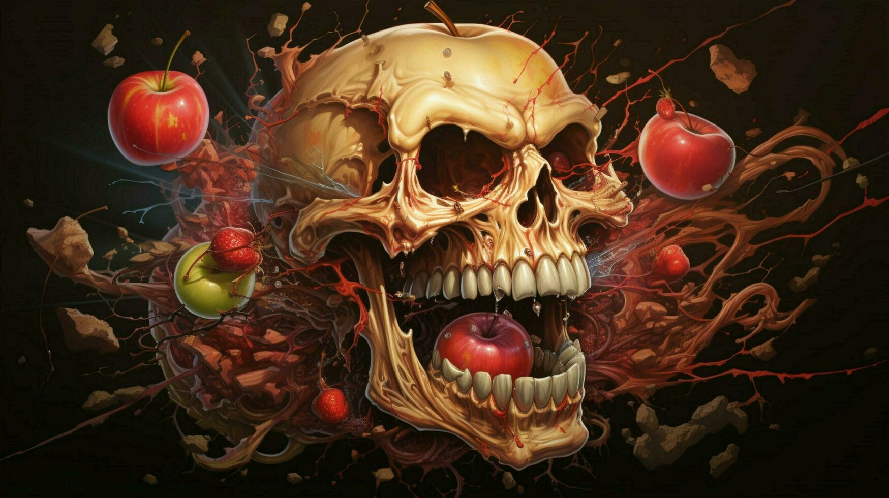 Exploded apple by Nychos high quality photo