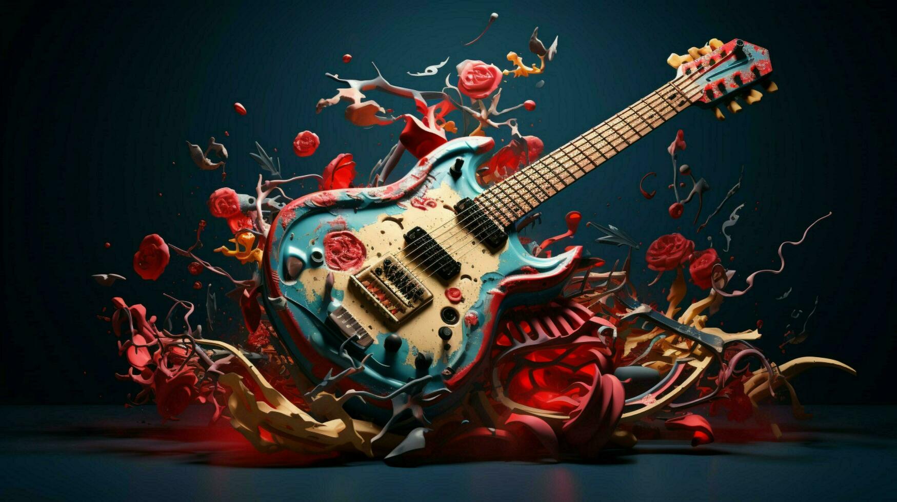 Exploded guitar by Nychos high quality photo