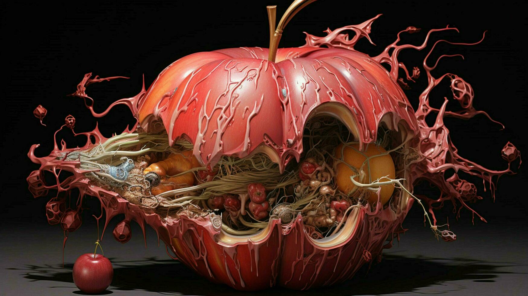 Exploded apple by Nychos high quality photo