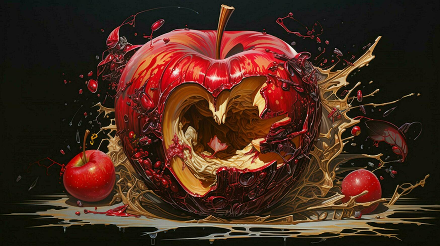 Exploded apple by Nychos high quality photo