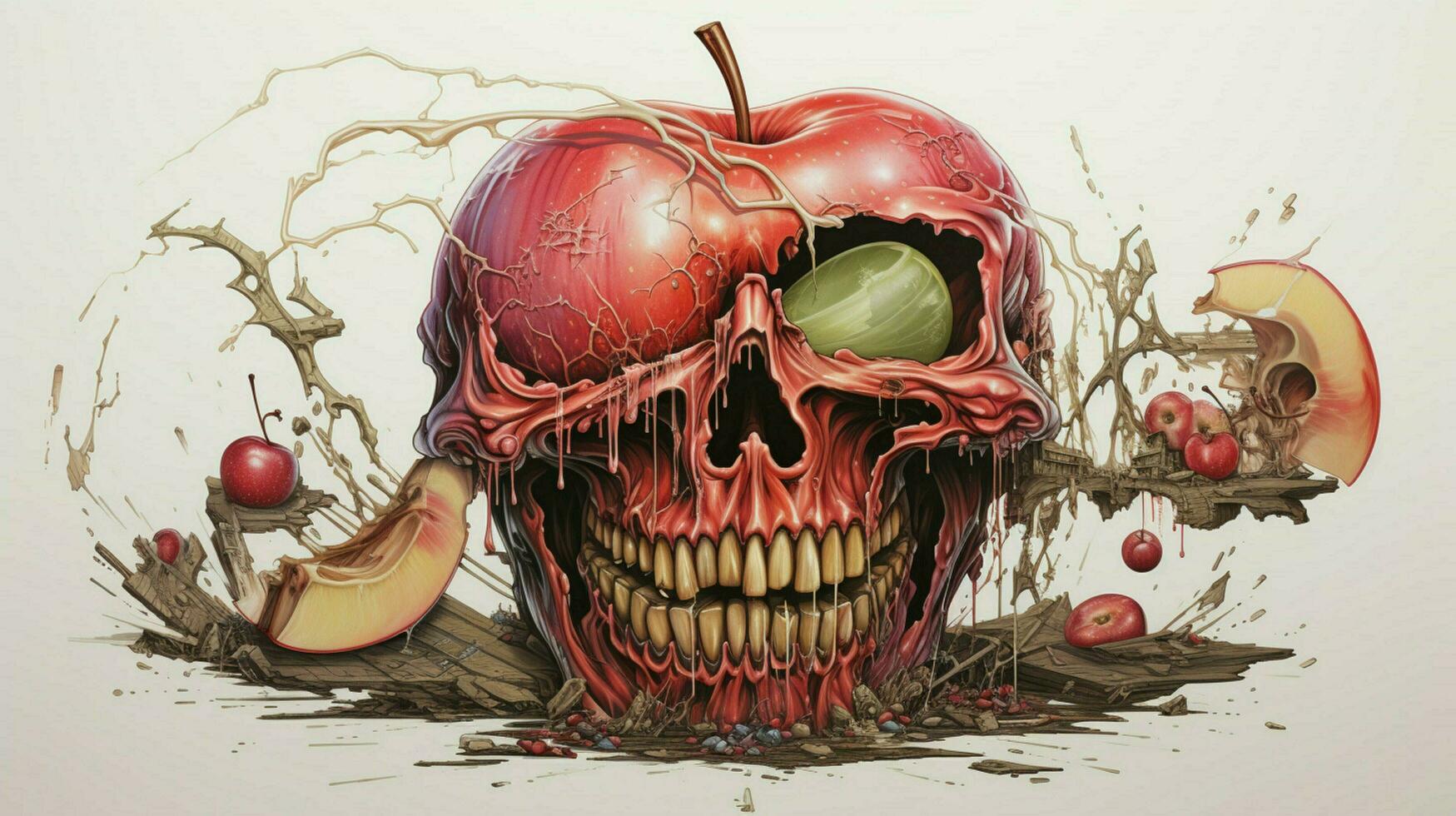 Exploded apple by Nychos high quality photo