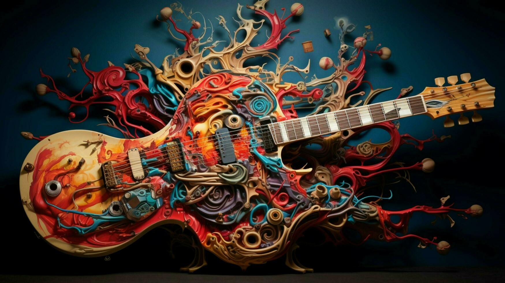 Exploded guitar by Nychos high quality photo