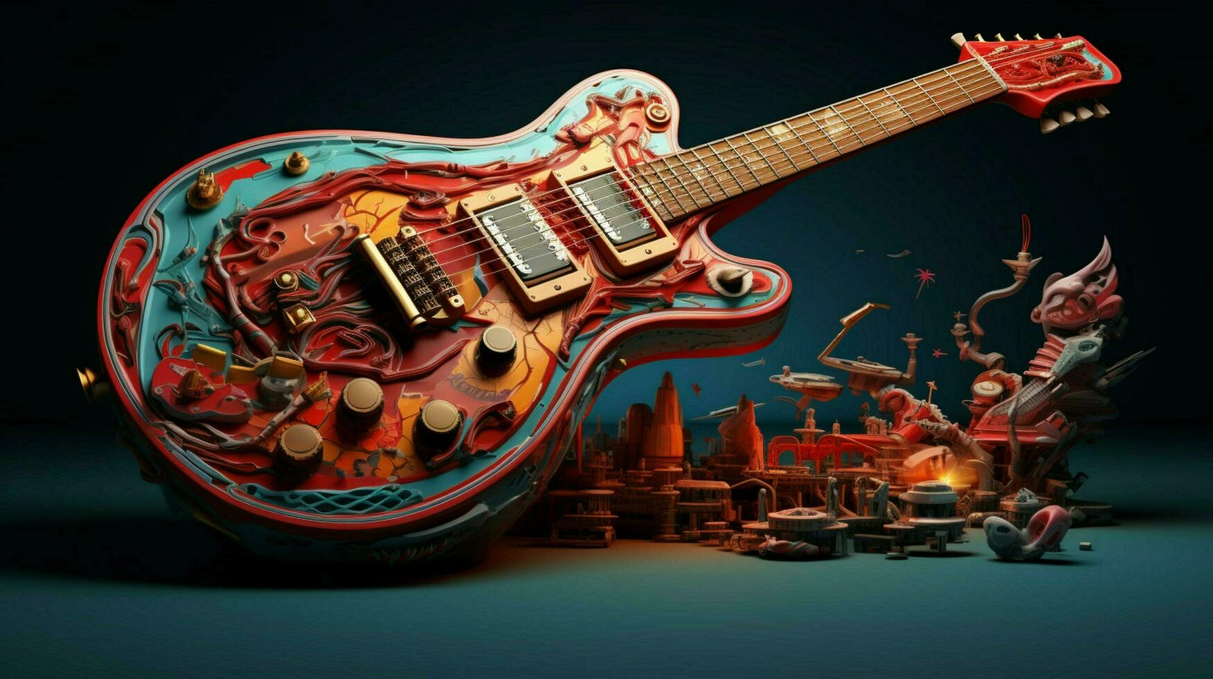 Exploded guitar by Nychos high quality photo