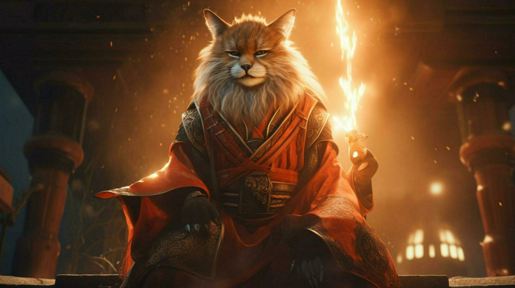 Fox anthropomorphism wizard chinese ink style photo