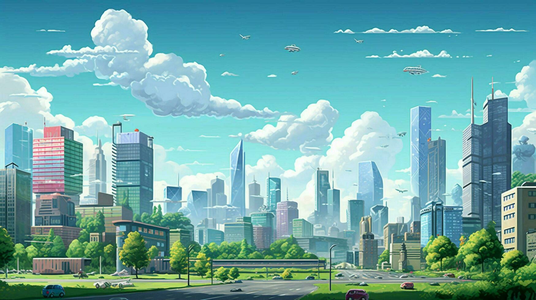 In the style of a 1990s video game a 2D pixelated photo