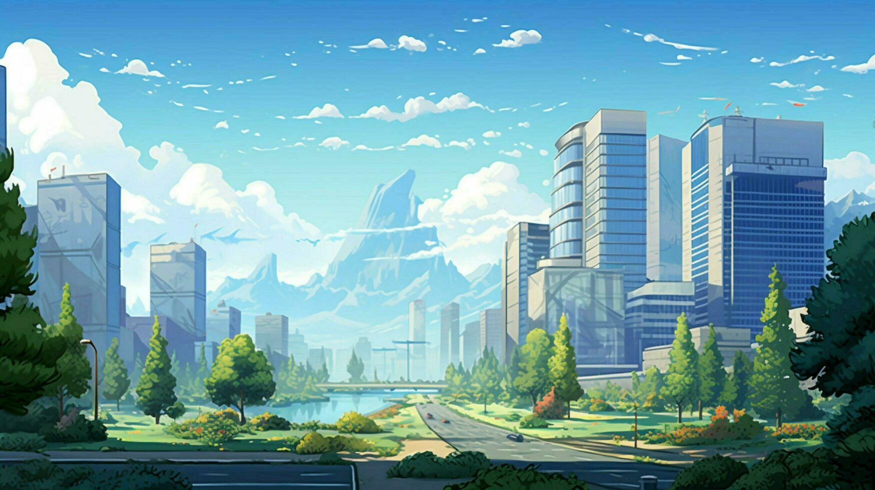 In the style of a 1990s video game a 2D pixelated photo