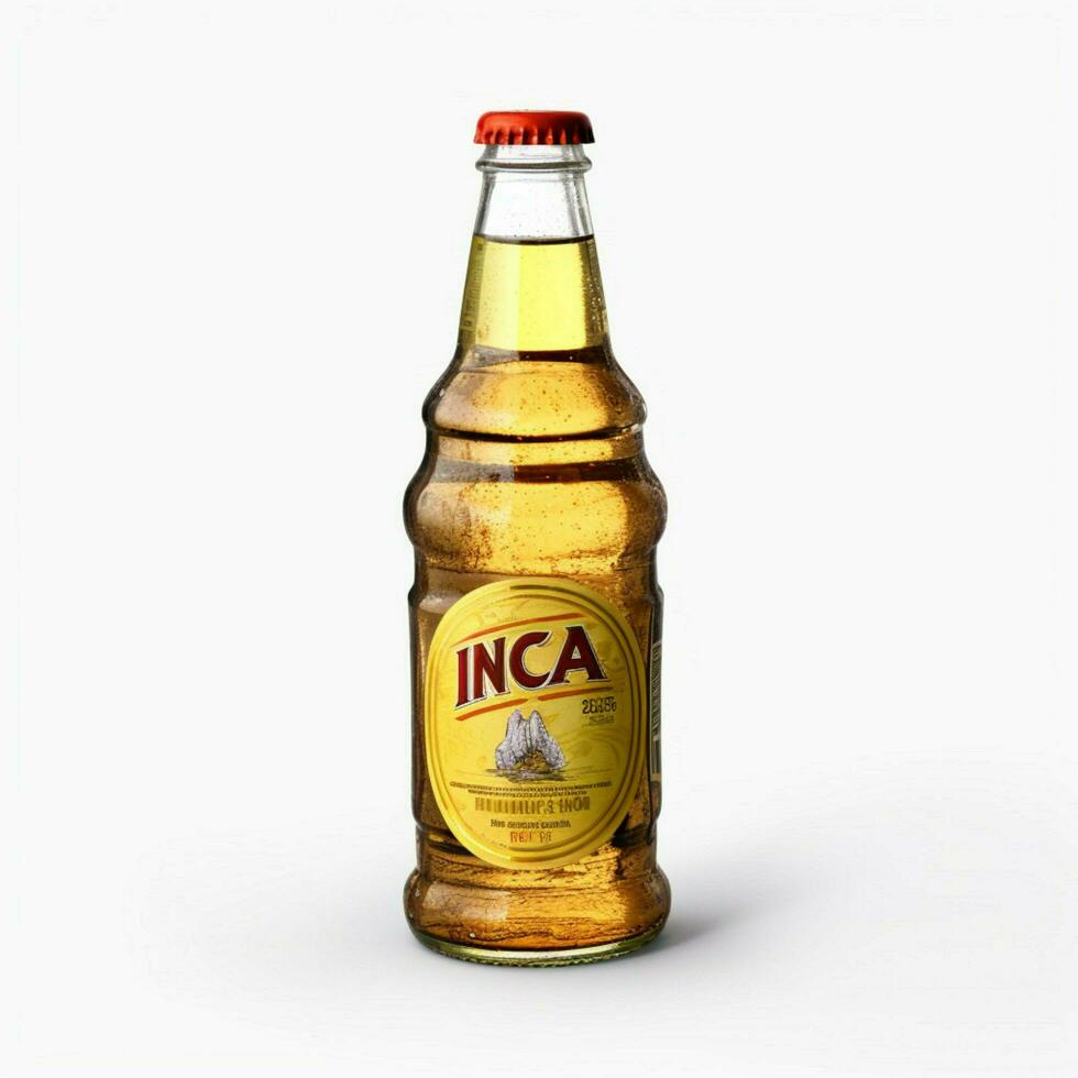 Inca Kola with white background high quality ultra photo