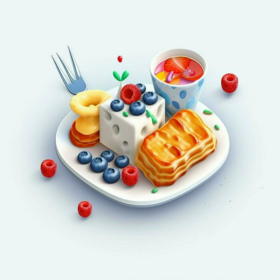 It is an icon some food in the style of digital photo