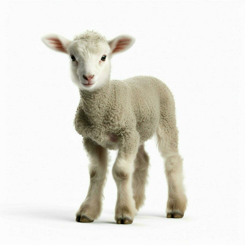 Lamb with white background high quality ultra hd photo