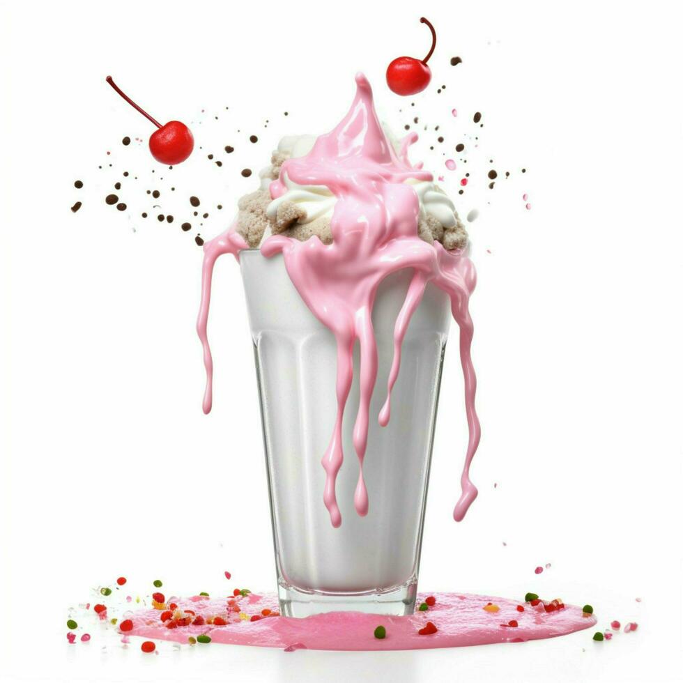 Milkshake with white background high quality ultra photo