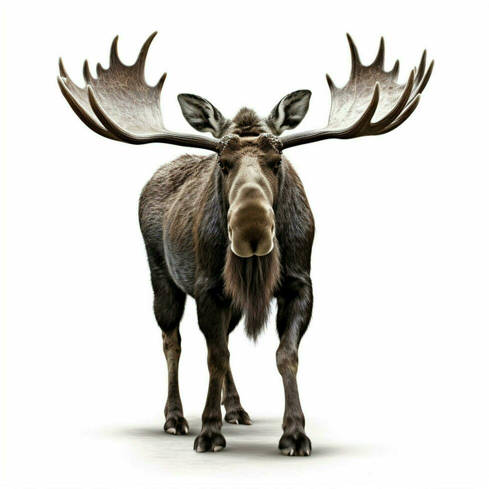 Moose with white background high quality ultra hd photo