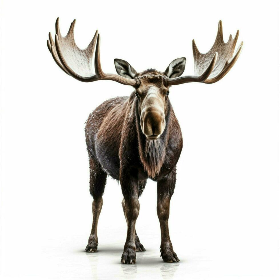 Moose with white background high quality ultra hd photo