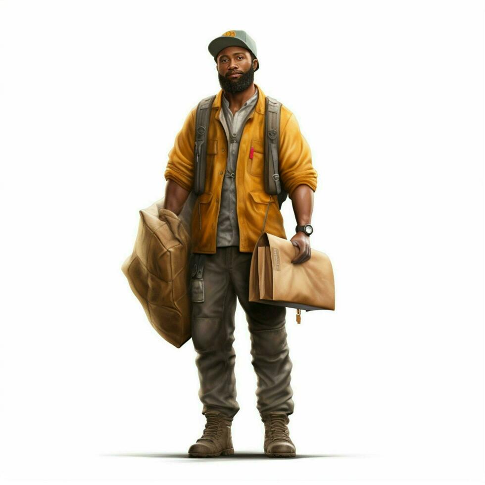 Porter with white background high quality ultra hd photo