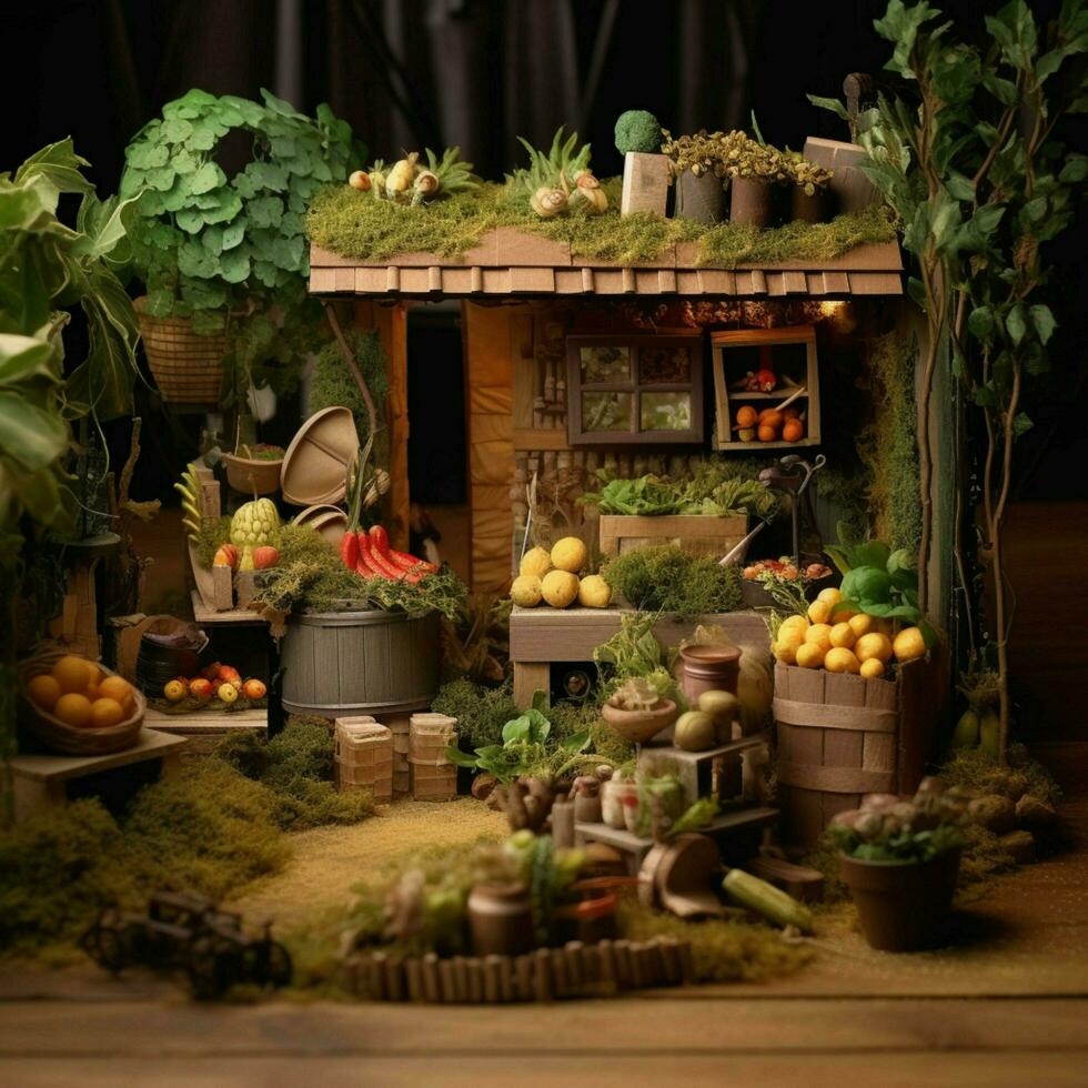 The image portrays a captivating diorama representing photo