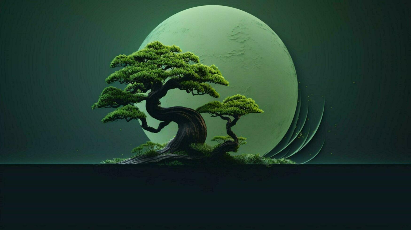 Tree on solid color background zen Enso behance photo