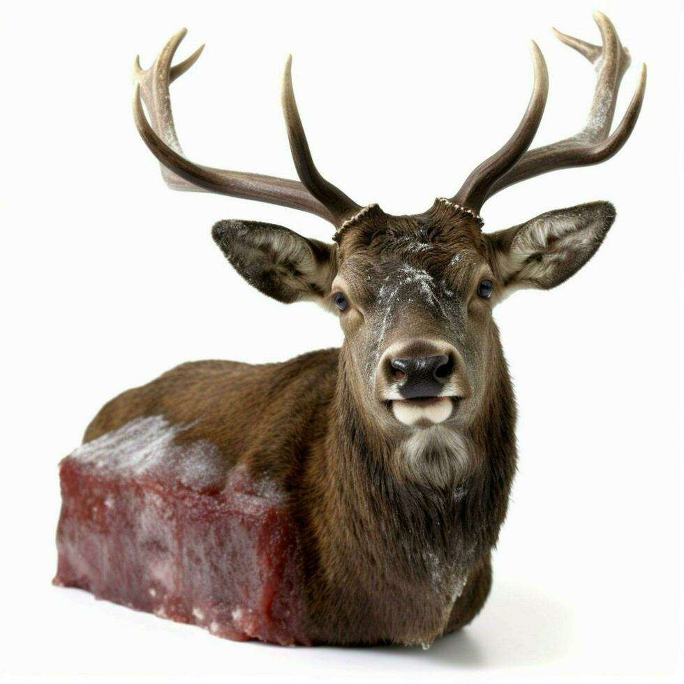 Venison with white background high quality ultra hd photo