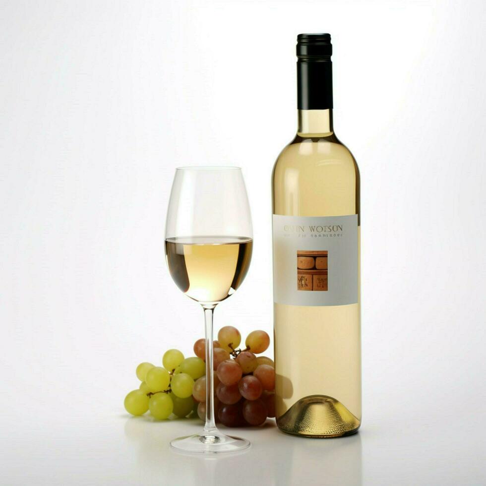Wine with white background high quality ultra hd photo