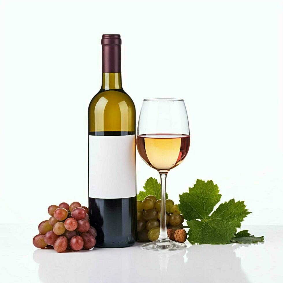 Wine with white background high quality ultra hd photo