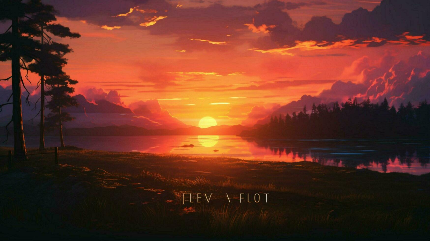 a sunset lofi scene high quality photo