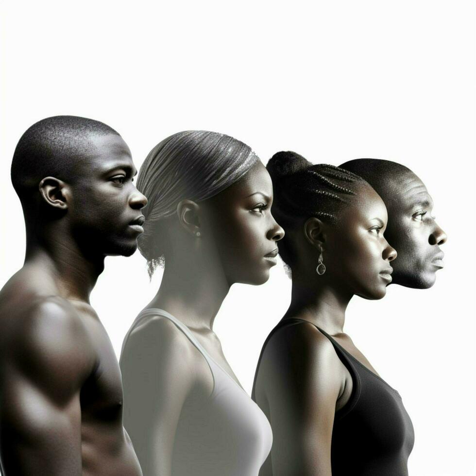 black people with transparent background high quality photo