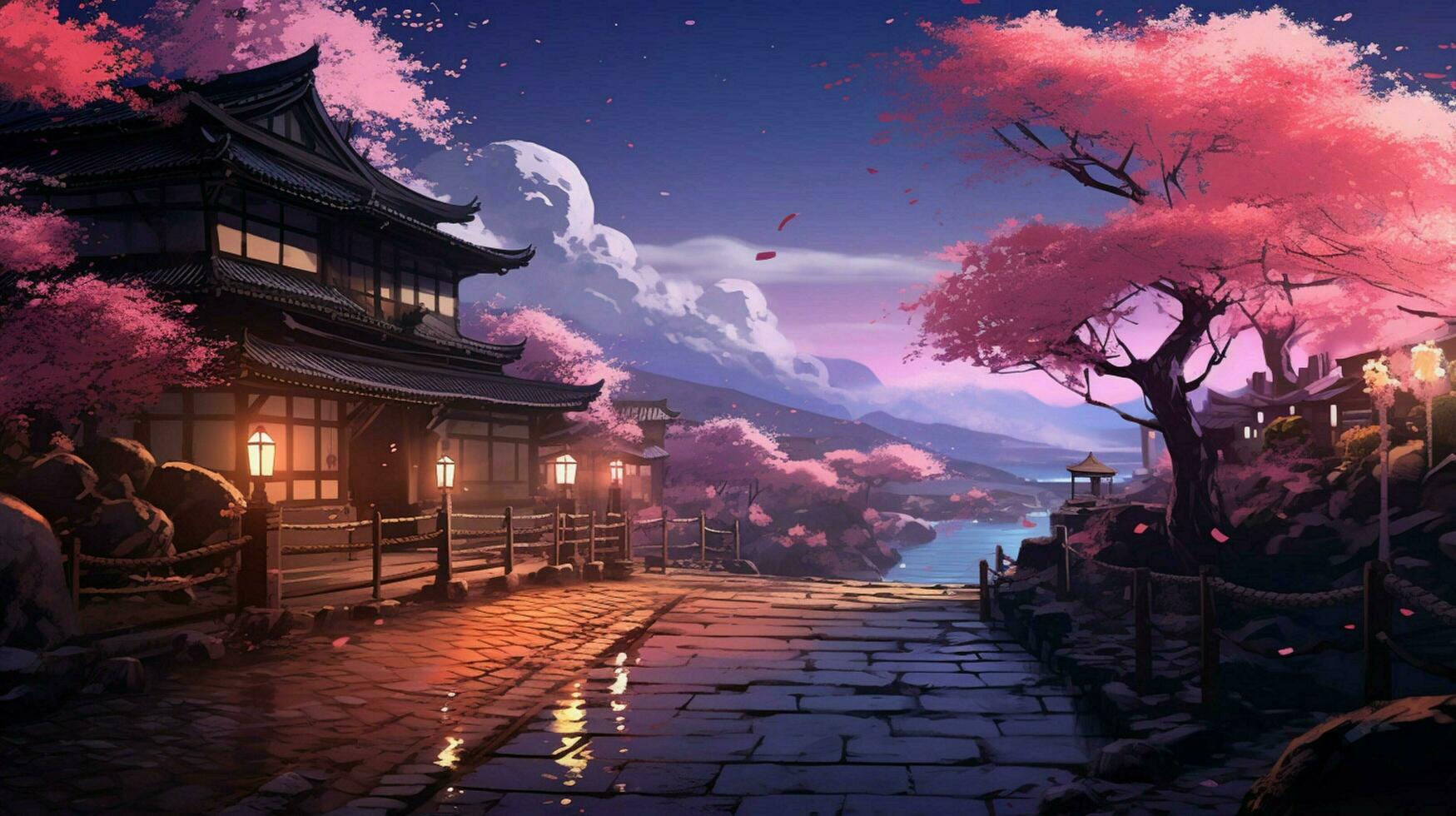 calming anime background high quality photo
