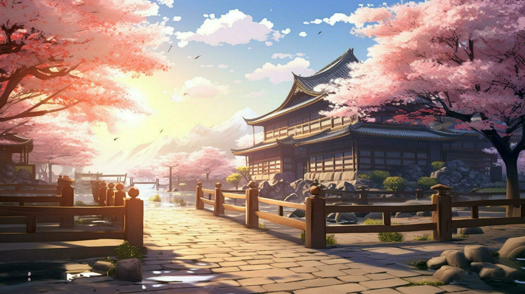 calming anime background high quality photo