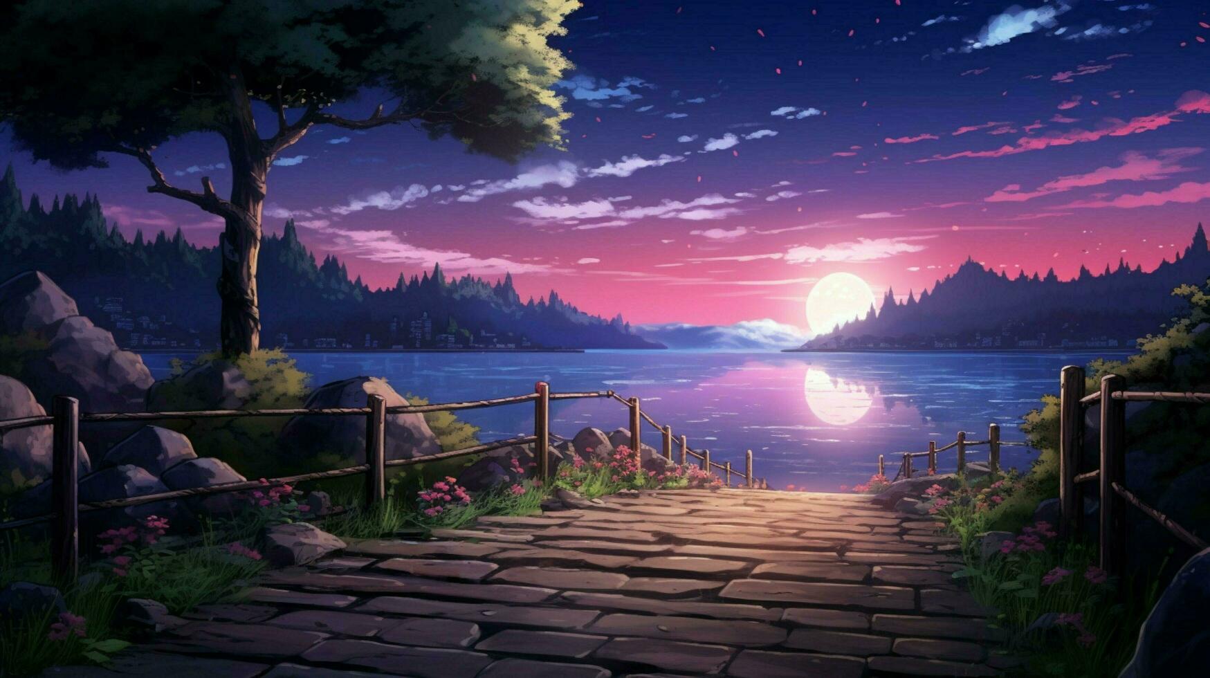 calming anime background high quality photo