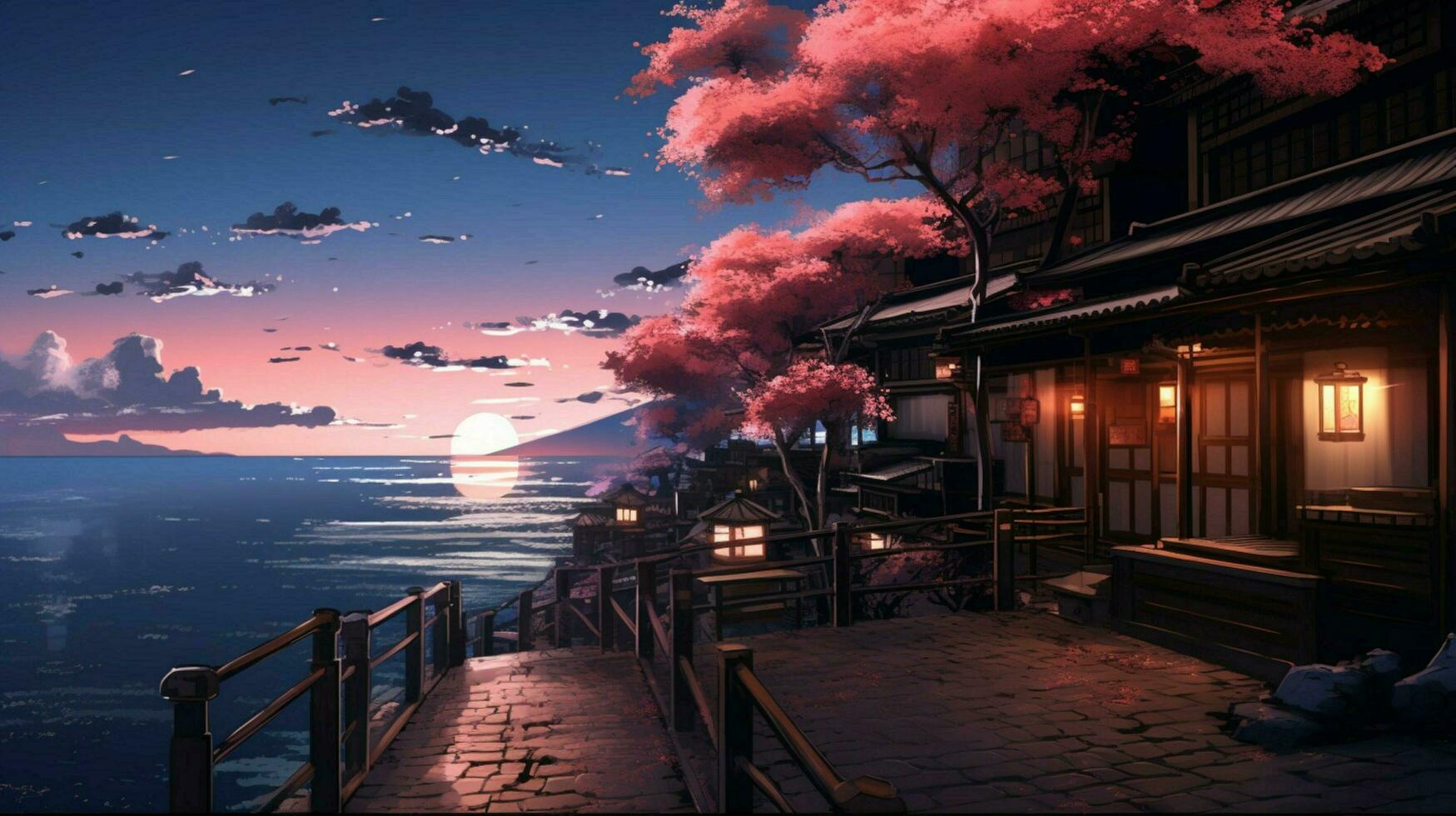 calming anime background high quality photo