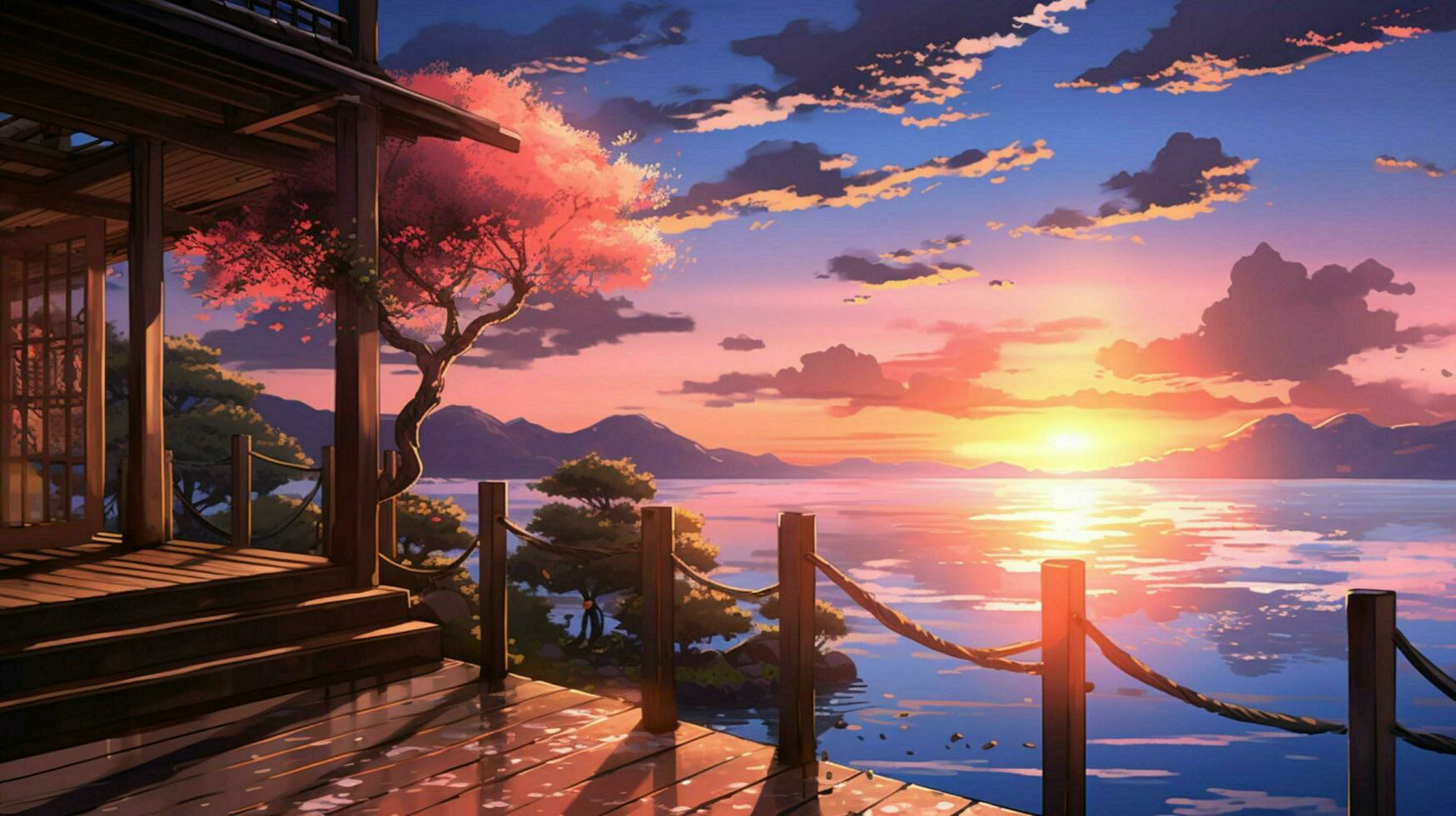 calming anime background high quality photo