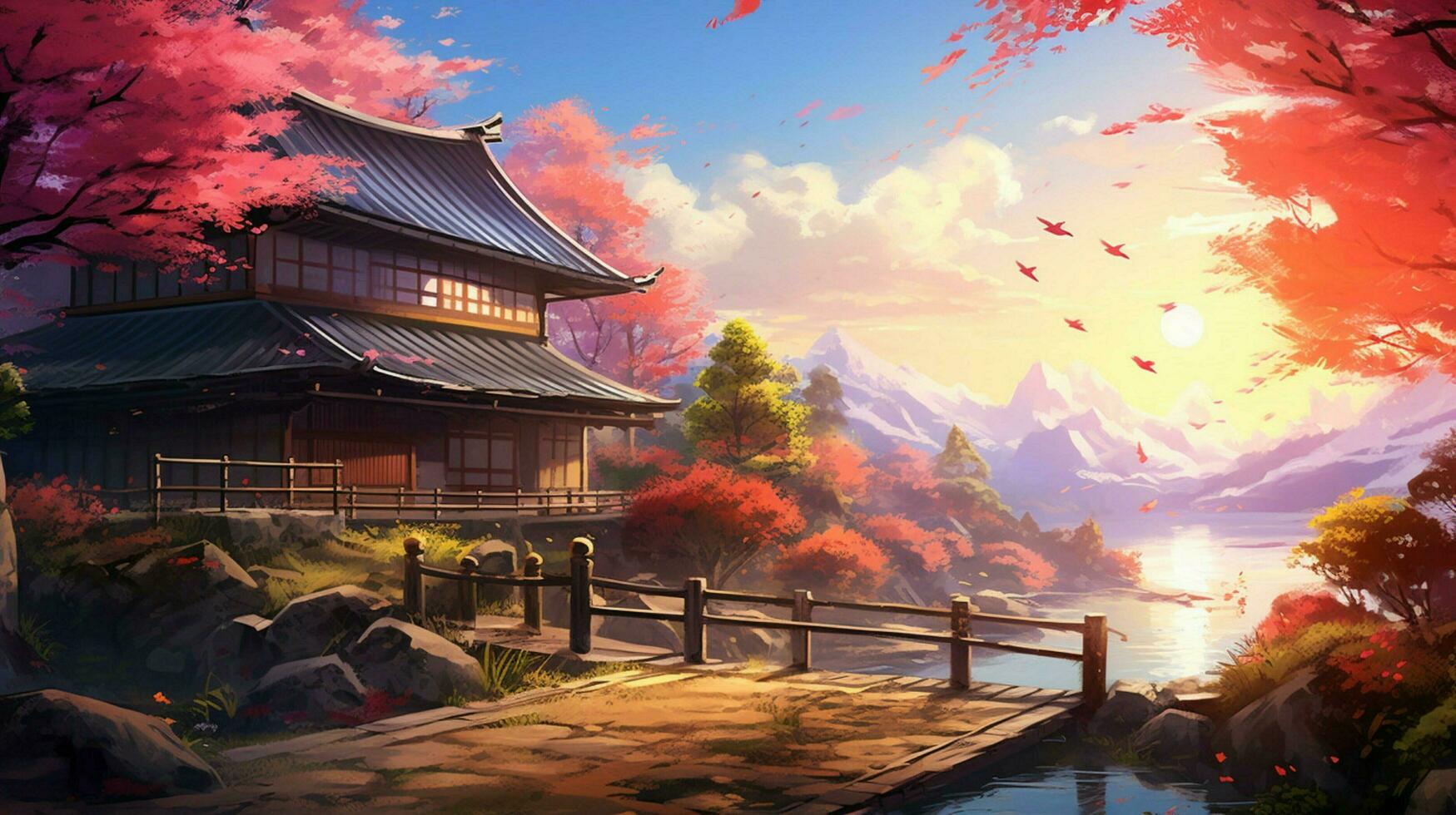 calming anime background high quality photo