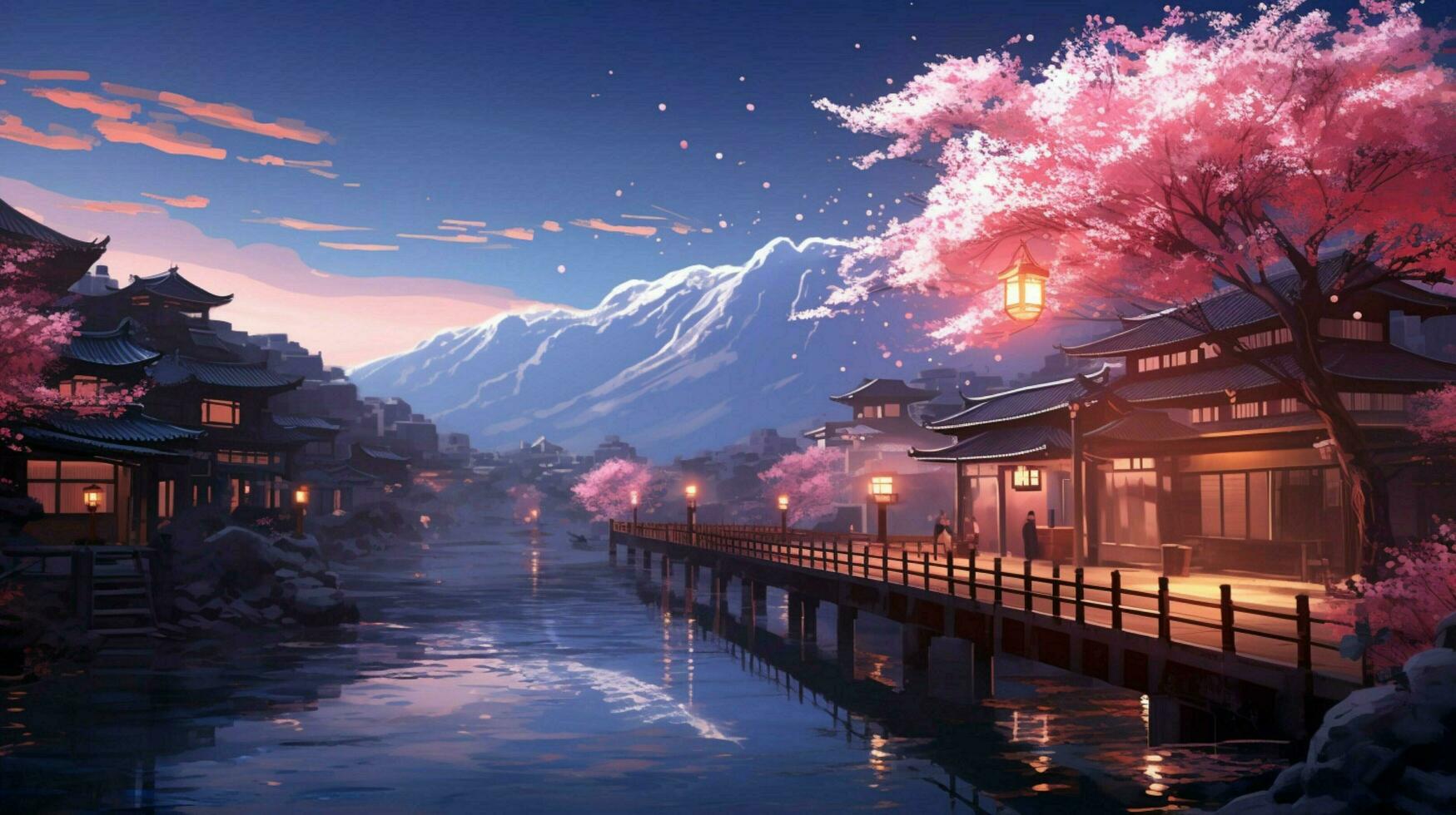 calming anime background high quality photo